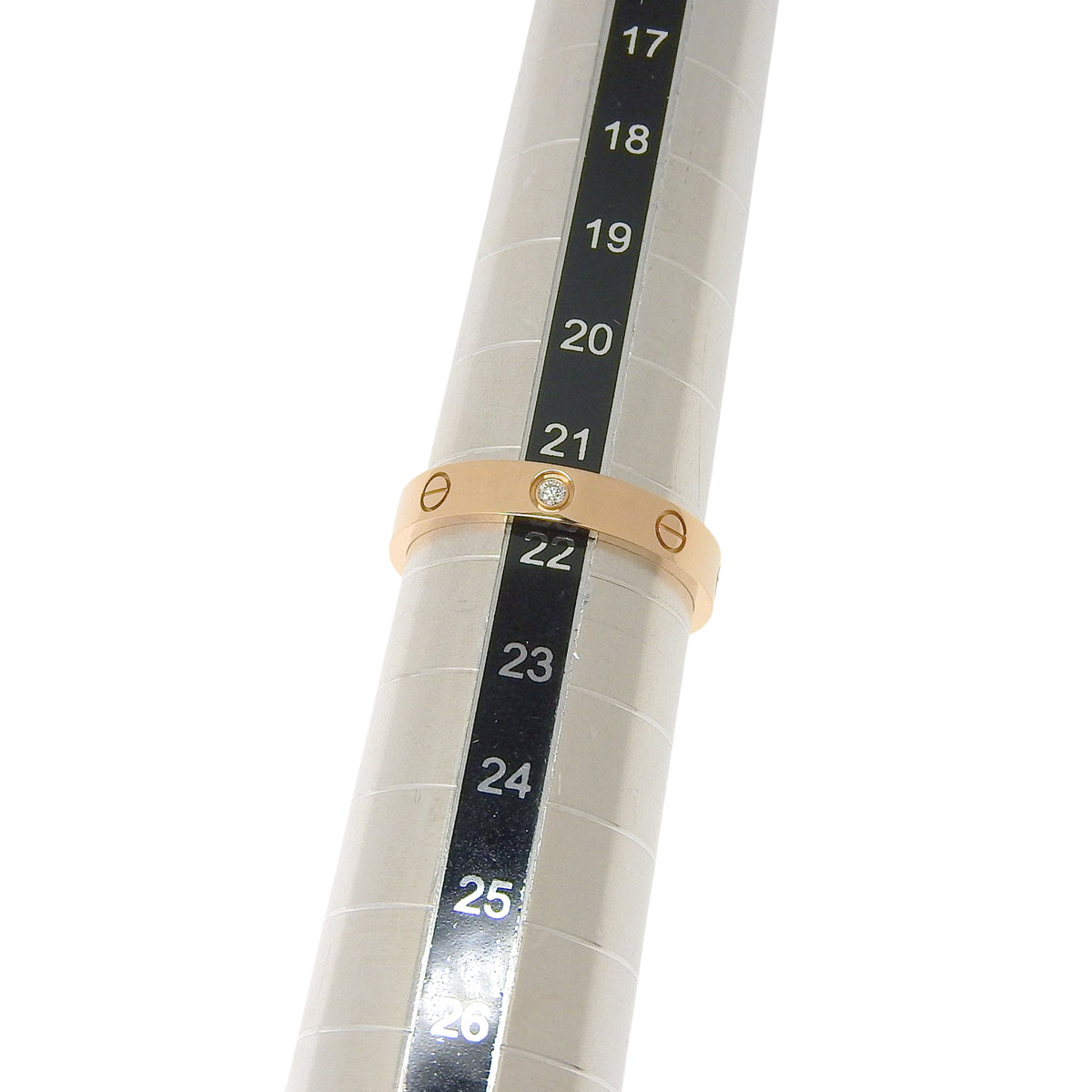 LOVE戒指，小号，1颗钻石，粉金，18K金