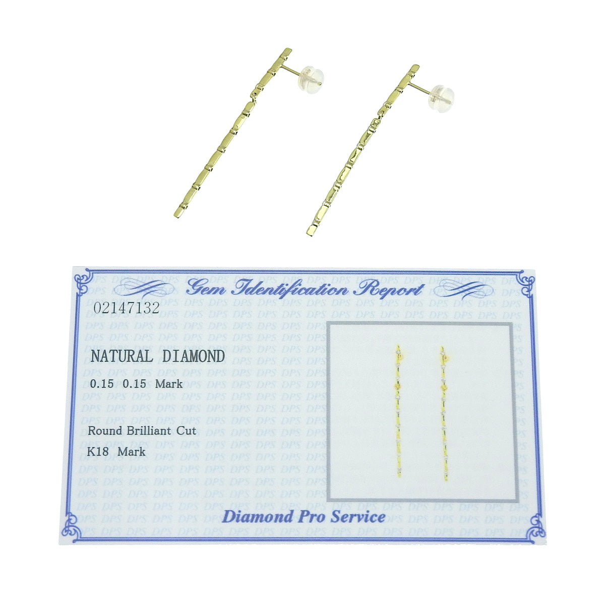 钻石耳环 D0.15/0.15 18K黄金 2.2克 配饰珠宝