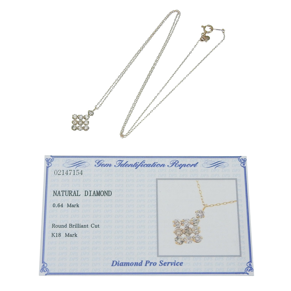 Diamond necklace D0.64 pink gold K18PG