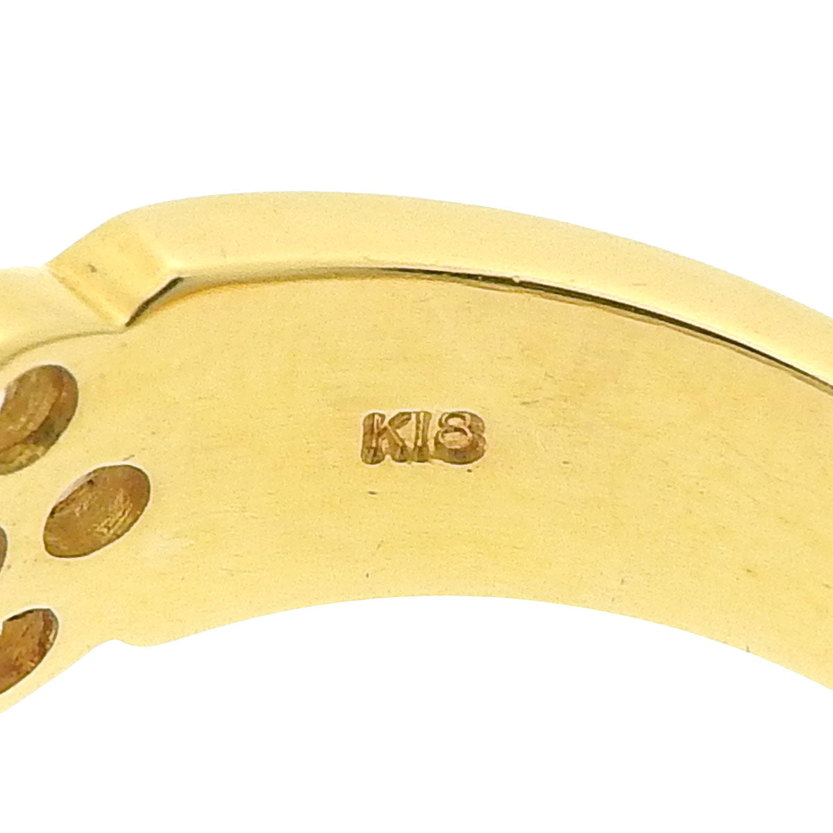 ハーフパヴェ リング D2.01 イエローゴールド K18YG 7.9g