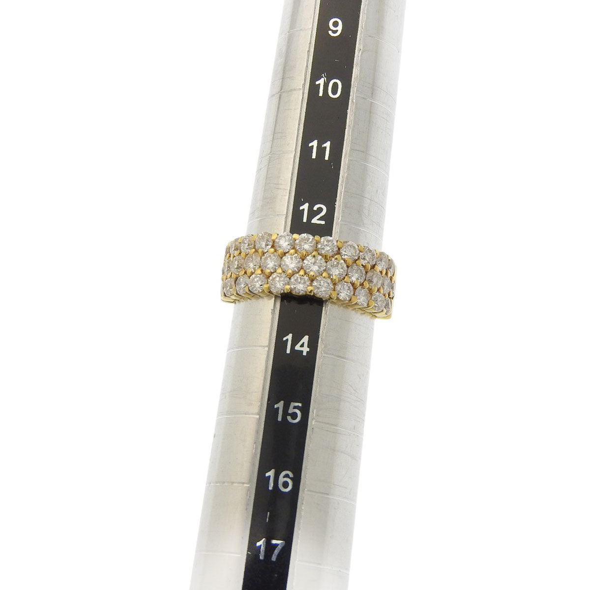 Half Pavé Ring D2.01 Yellow Gold K18YG 7.9g