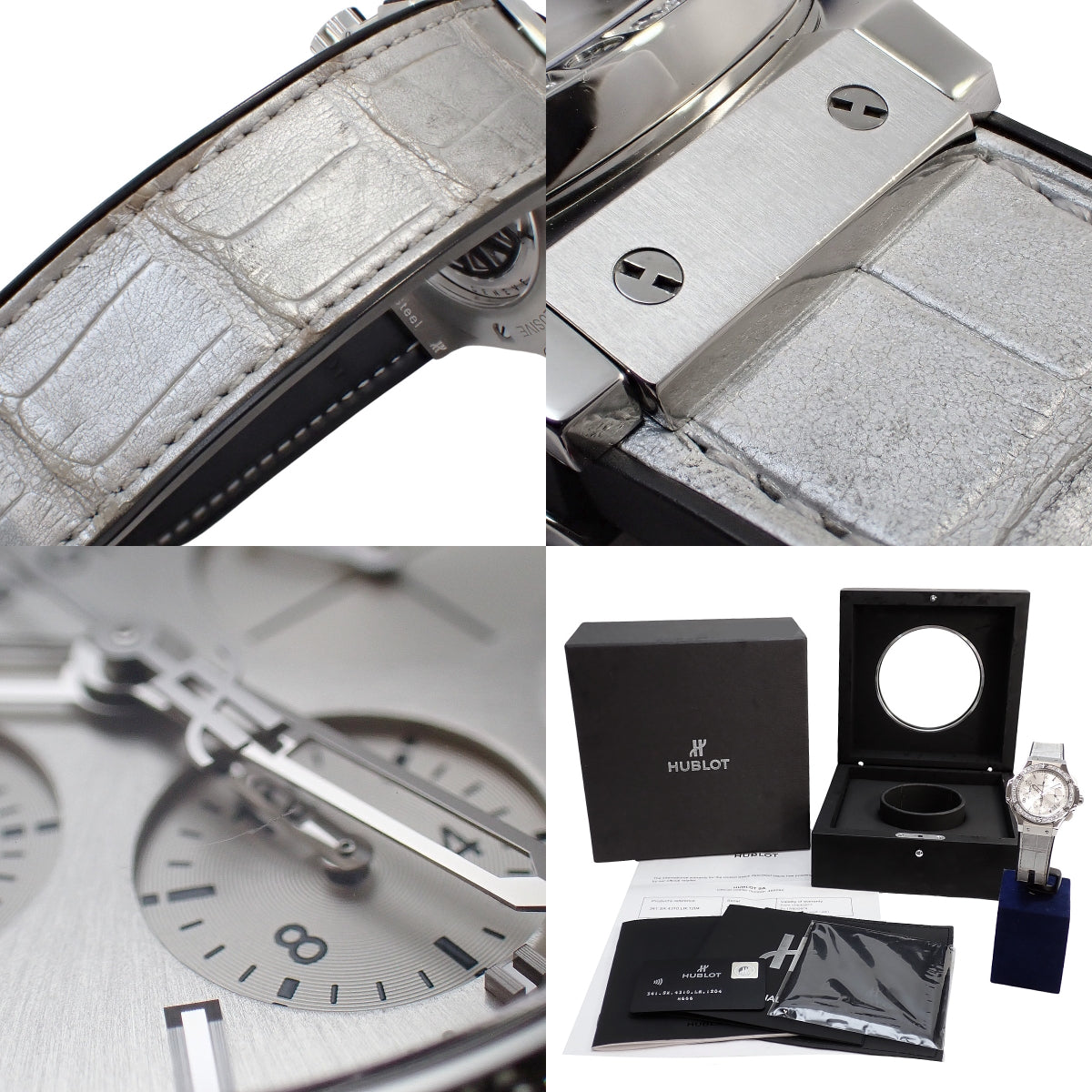 Big Bang Monochrome Steel Diamond 341.SX.4310.LR.1204 不锈钢/皮革银色钻石表圈自动腕表