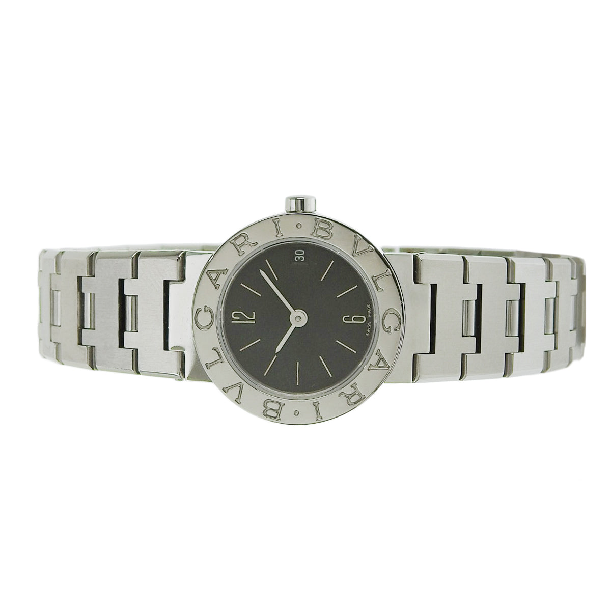 ブルガリブルガリ BB23SS SS ブラック クオーツ レディース