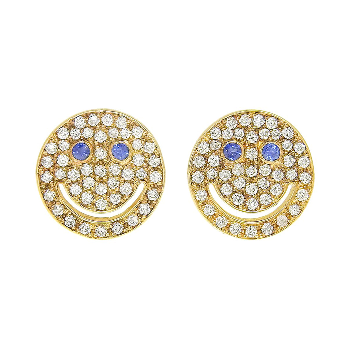 スマイル ダイヤモンドピアス S0.04,0.04/D0.20,0.20 イエローゴールド K18YG