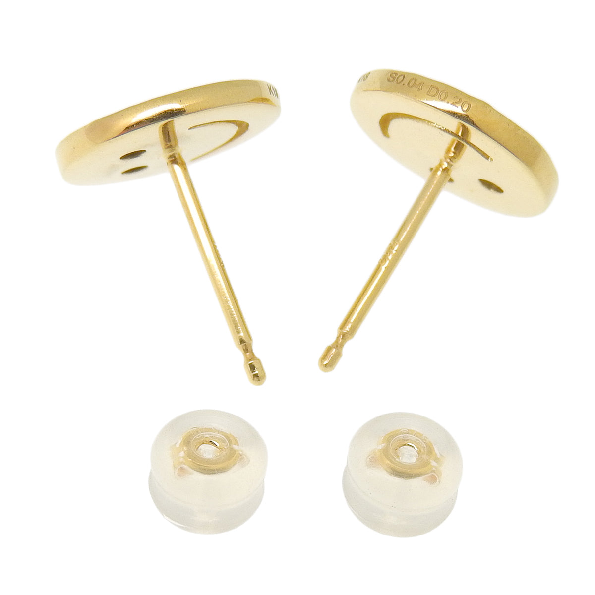 スマイル ダイヤモンドピアス S0.04,0.04/D0.20,0.20 イエローゴールド K18YG