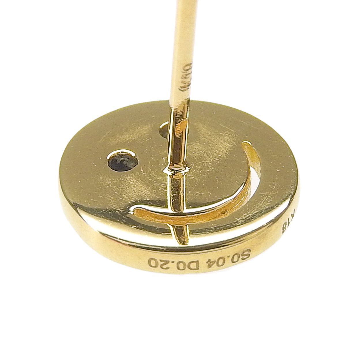 スマイル ダイヤモンドピアス S0.04,0.04/D0.20,0.20 イエローゴールド K18YG