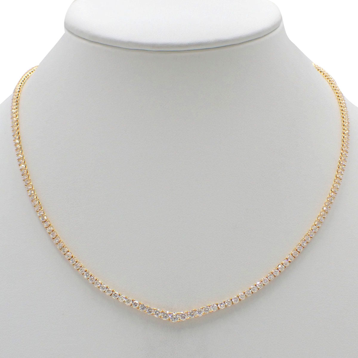 钻石网球项链，钻石直径5.62克拉，18K黄金，配饰，珠宝