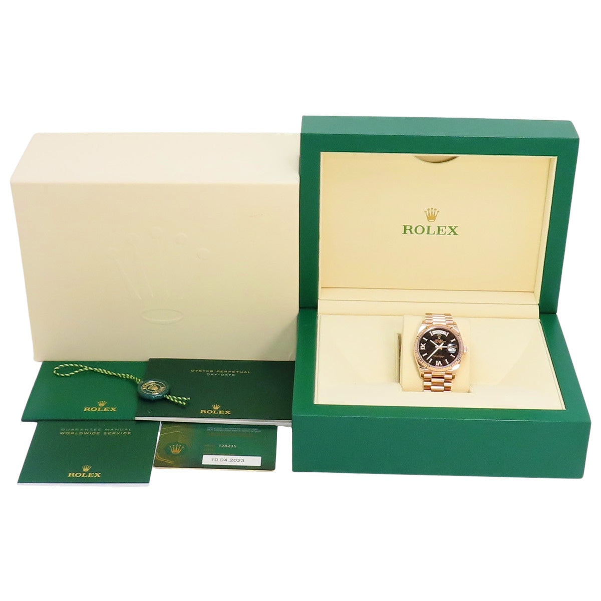 128235 日期显示型腕表 PG 随机编号 自动上链 深棕色 艾森基塞尔 指针带钻