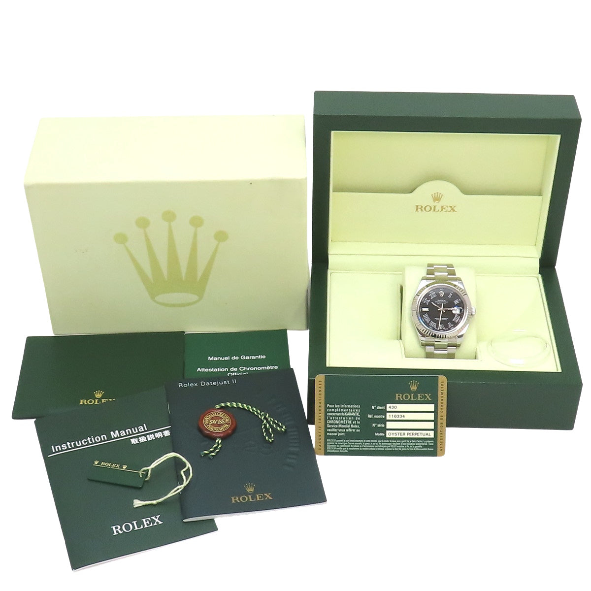 116334 Datejust Stainless Steel SS Random Serial Number Automatic Black Dial