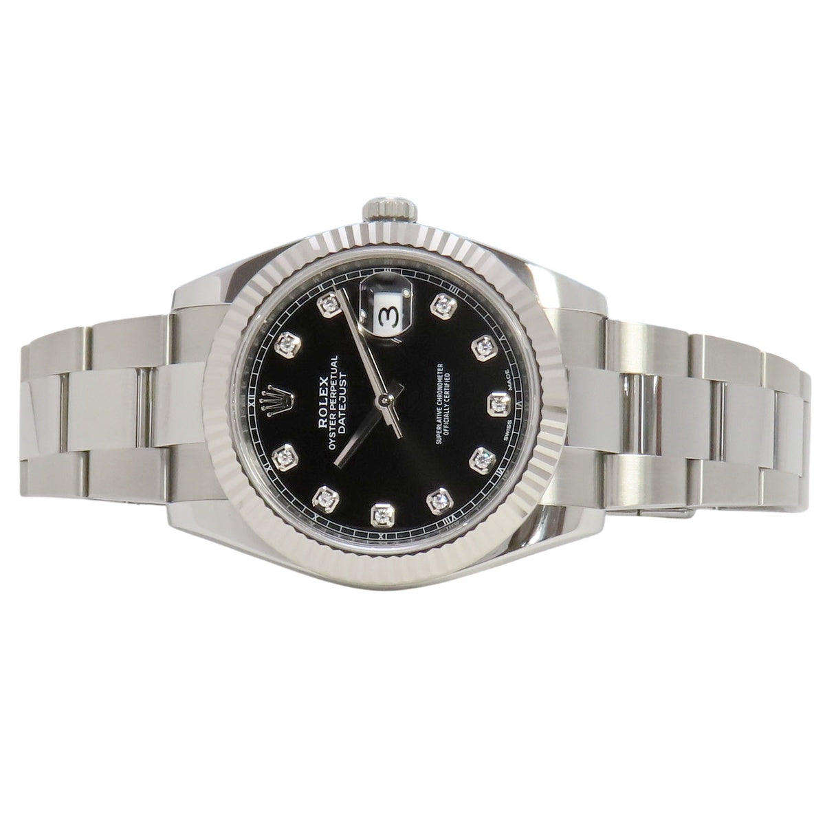 Datejust 41 126334G 白金/不锈钢，随机编号，镶嵌10颗钻石，自动上链，男士腕表