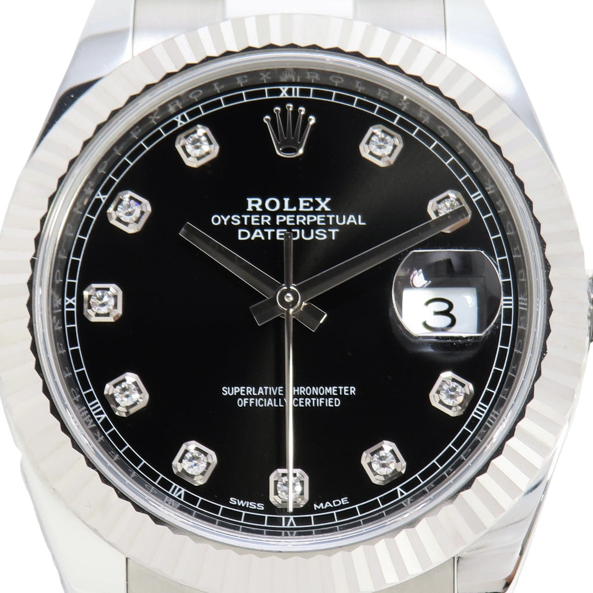 Datejust 41 126334G 白金/不锈钢，随机编号，镶嵌10颗钻石，自动上链，男士腕表