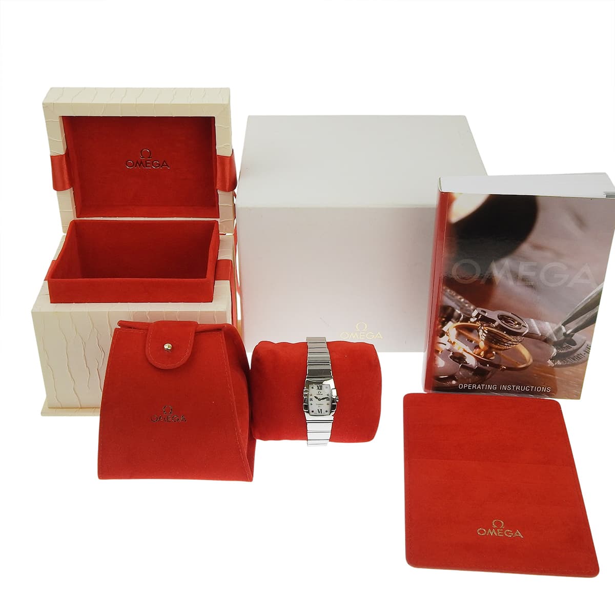 コンステレーション ミニ クアドレラ 1584.79.00 SS シェル文字盤 ホワイト クオーツ レディース