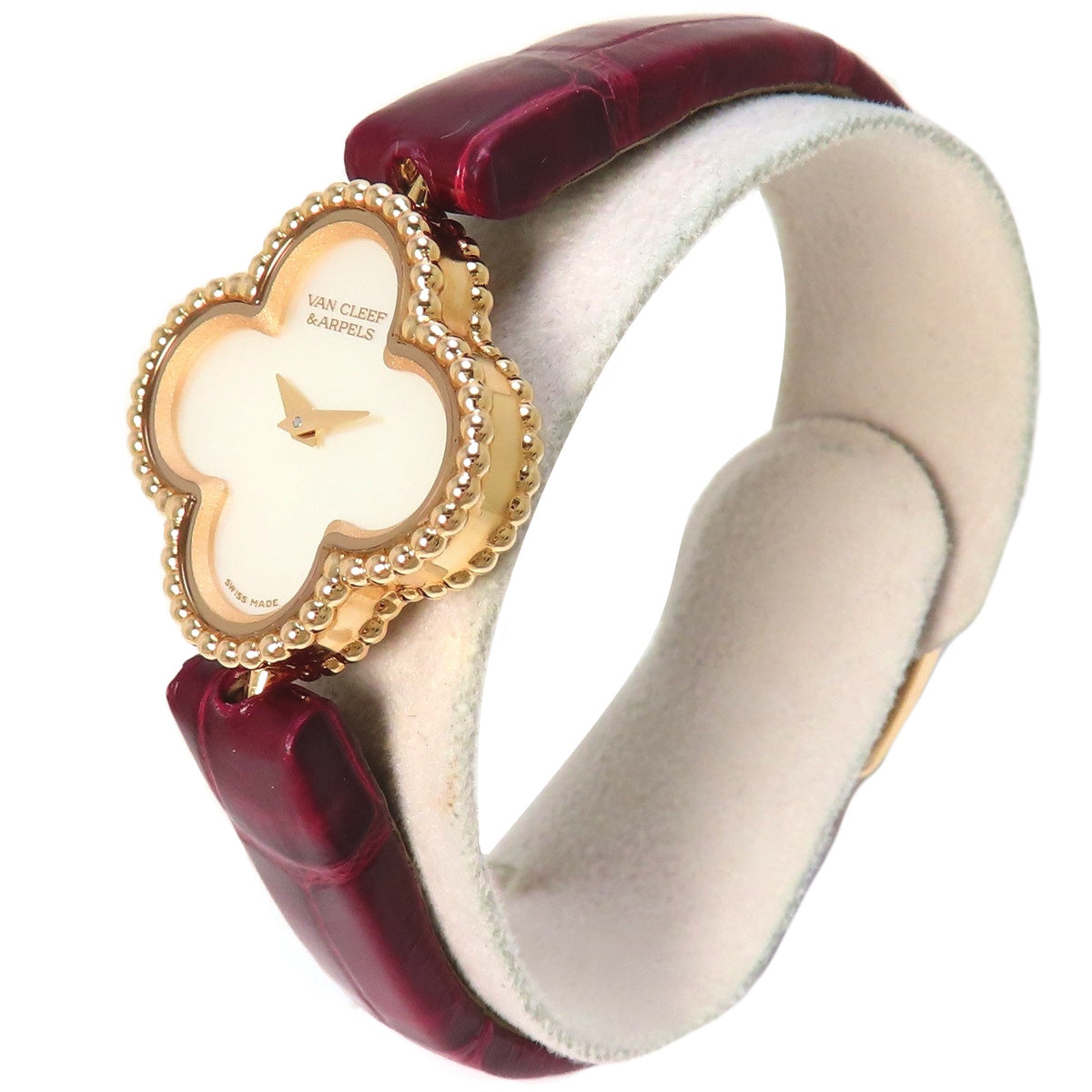 Sweet Alhambra VCAR08SF00 PG/皮革 白色 石英