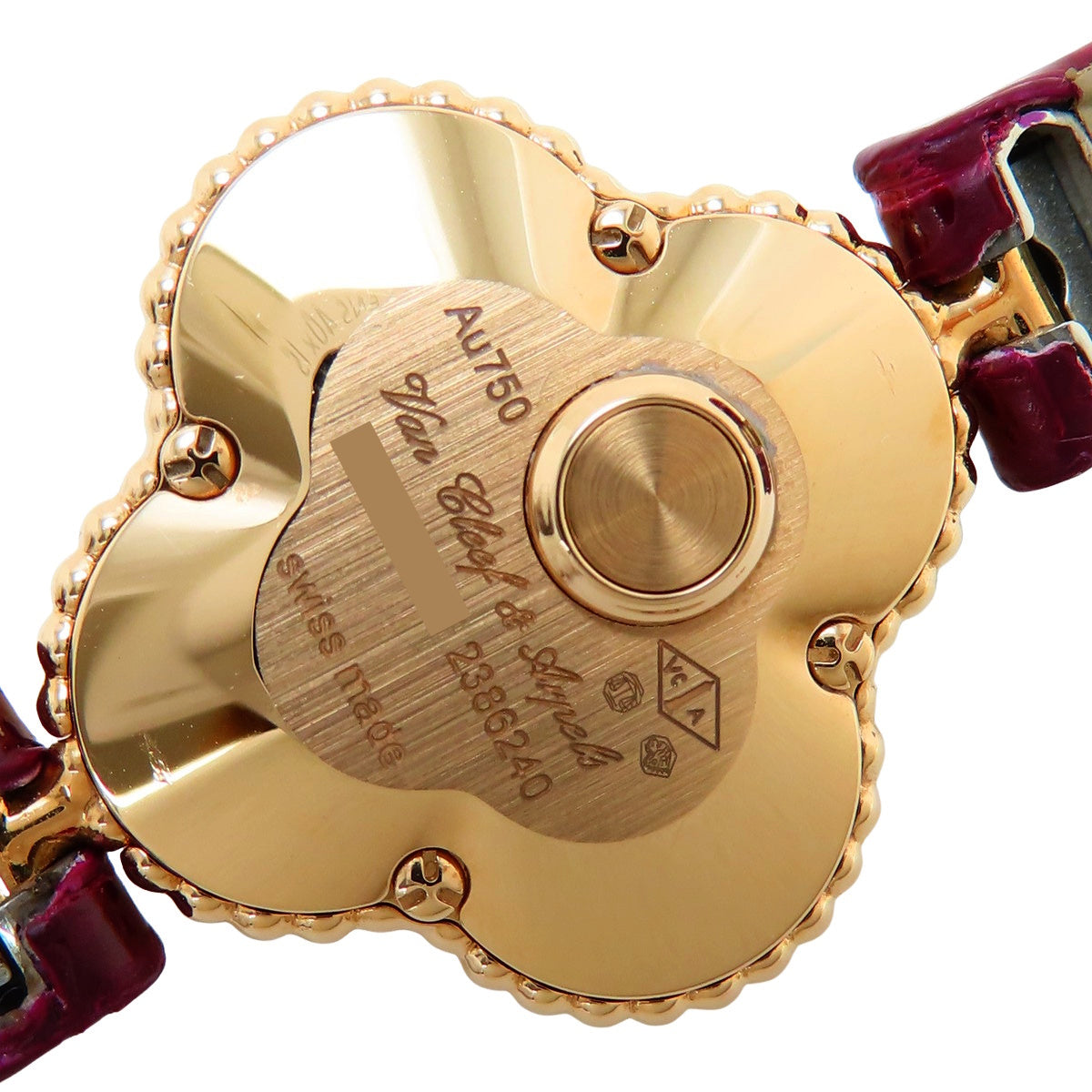 Sweet Alhambra VCAR08SF00 PG/皮革 白色 石英