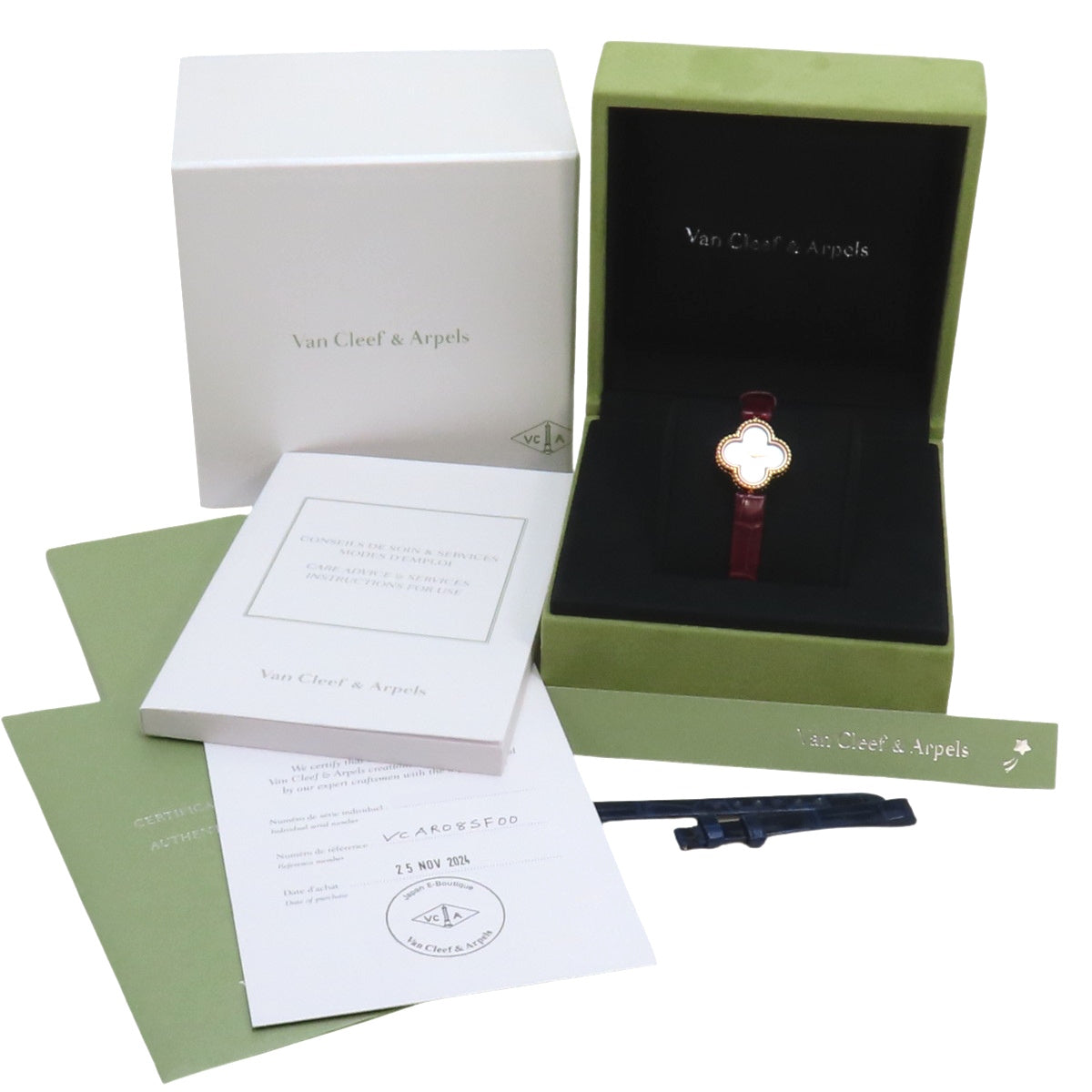 Sweet Alhambra VCAR08SF00 PG/皮革 白色 石英