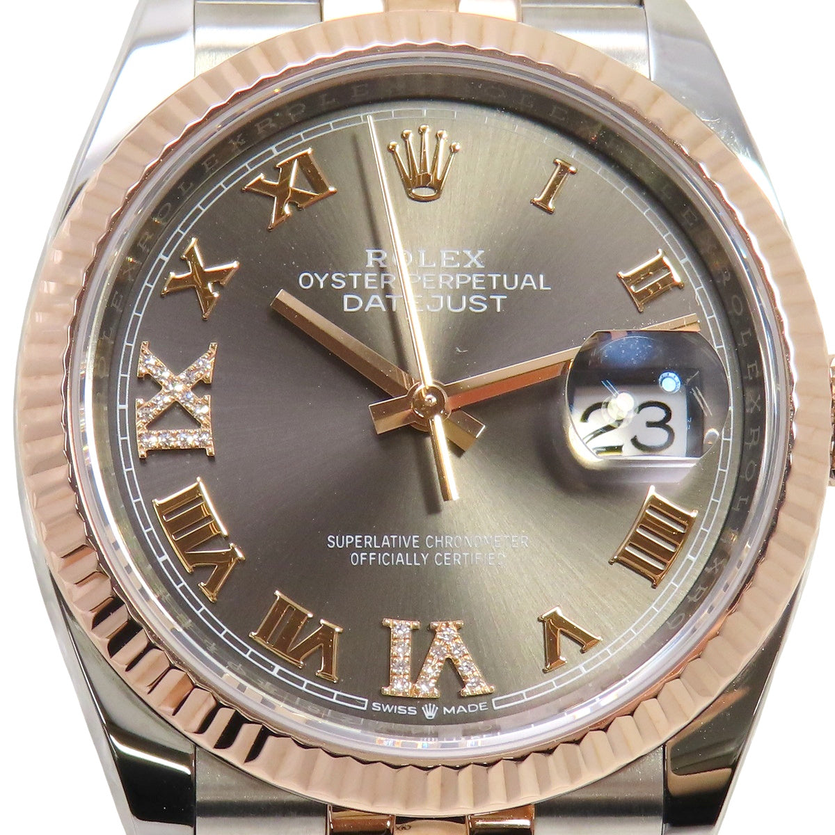Datejust 36 126231 PG/SS 随机编号钻石指针石板灰自动男士腕表