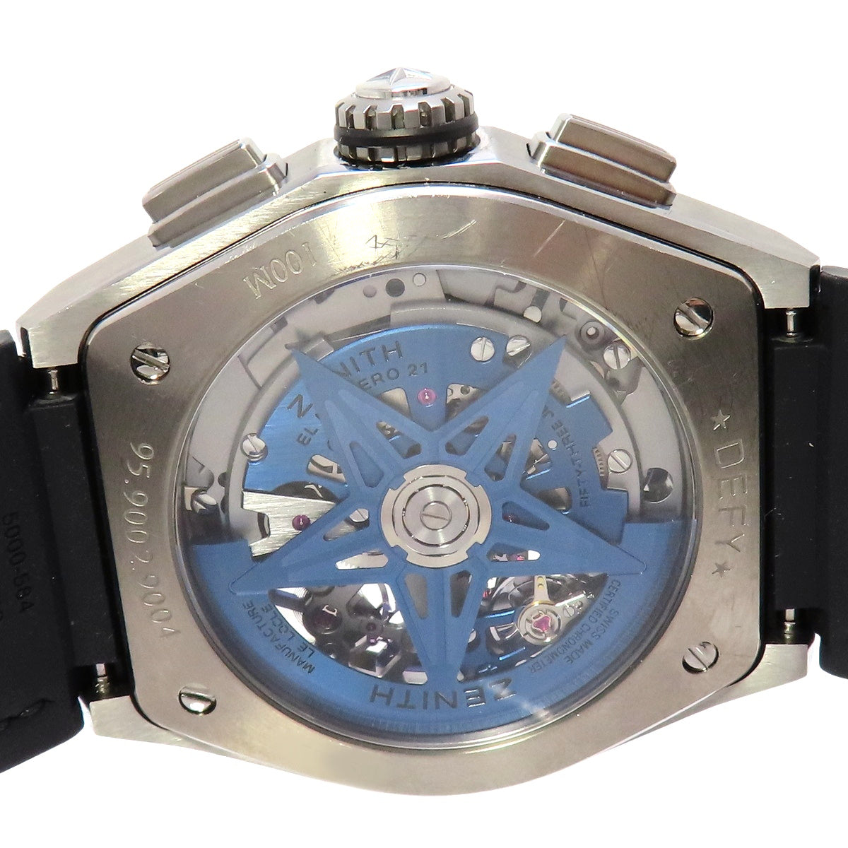 Defy El Primero 21 95.9002.9004/78.R584 钛金属/皮革/橡胶镂空自动男士腕表