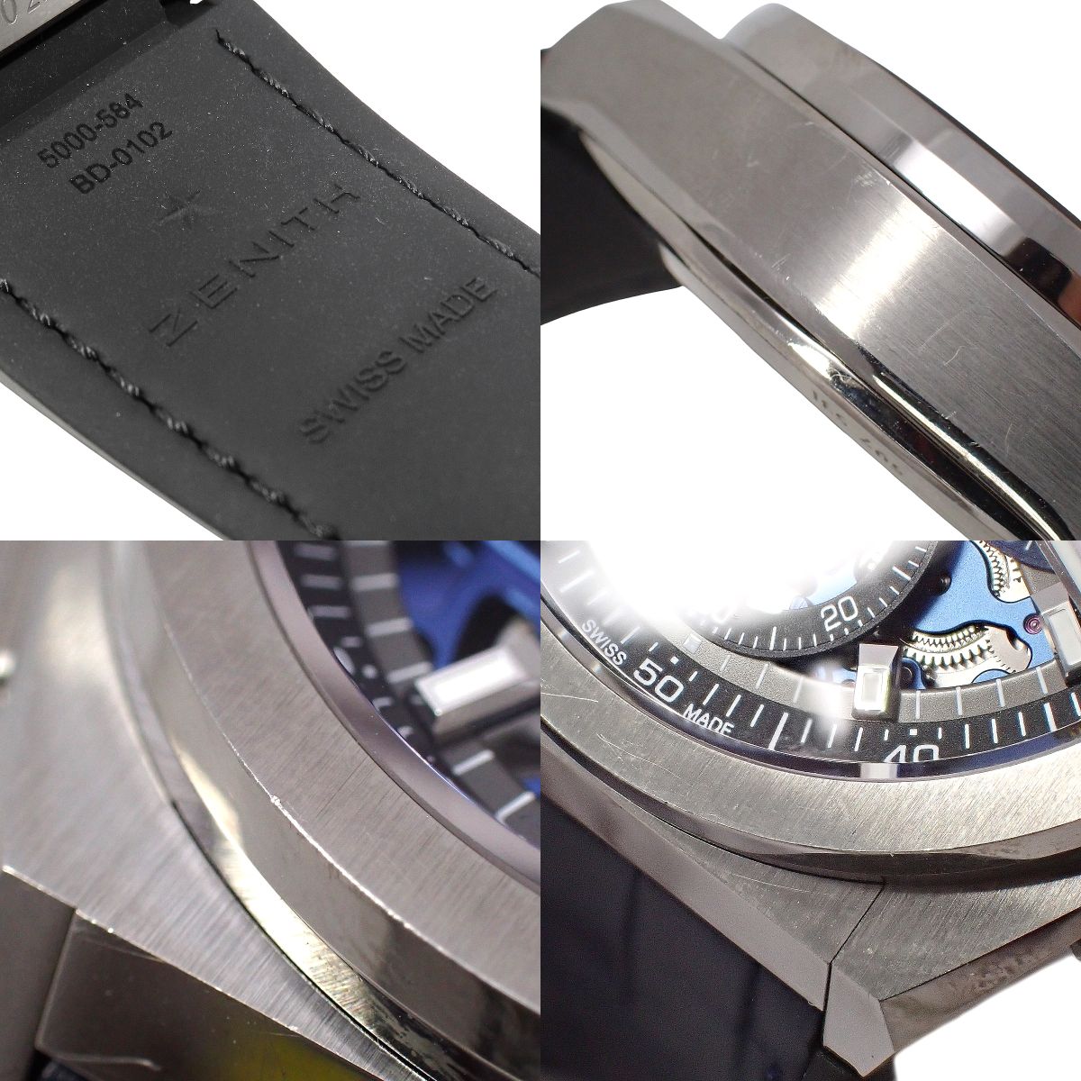 Defy El Primero 21 95.9002.9004/78.R584 钛金属/皮革/橡胶镂空自动男士腕表