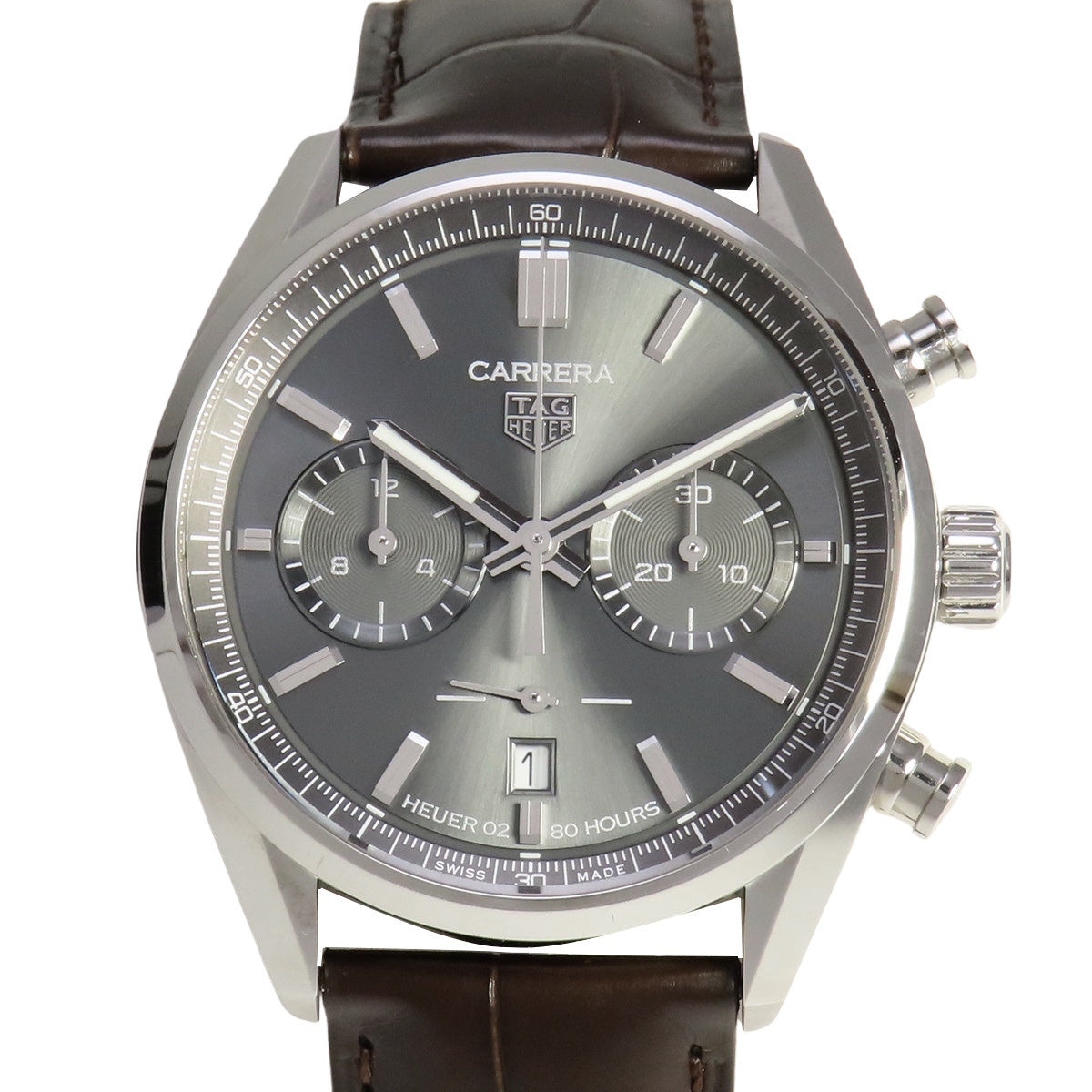 カレラ クロノグラフ CBN2012.FC6483 SS/革 グレー 自動巻き メンズ