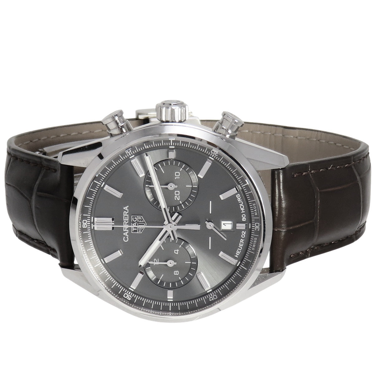 カレラ クロノグラフ CBN2012.FC6483 SS/革 グレー 自動巻き メンズ