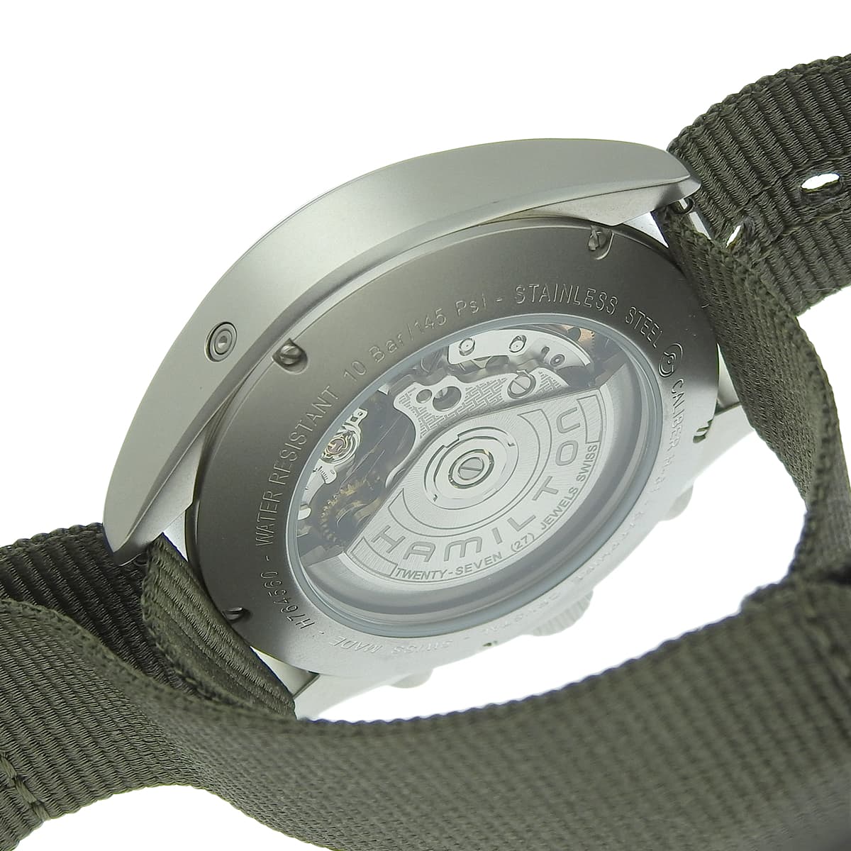 カーキ パイロット パイオニア クロノグラフ H764560 SS/ナイロン シルバー 自動巻き