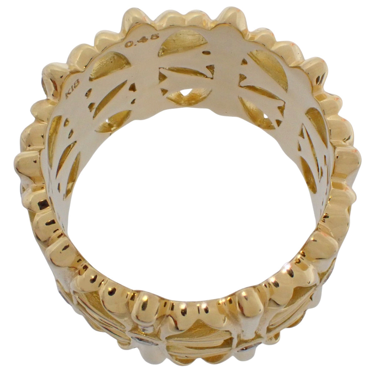 Cross Diamond Ring D0.45 Yellow Gold K18YG 19.3g