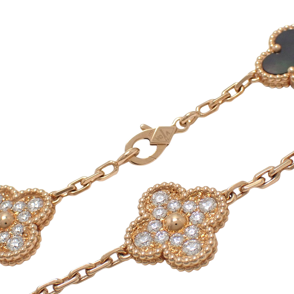 ヴィンテージアルハンブラ ロングネックレス 20モチーフ K18PG 53.2g