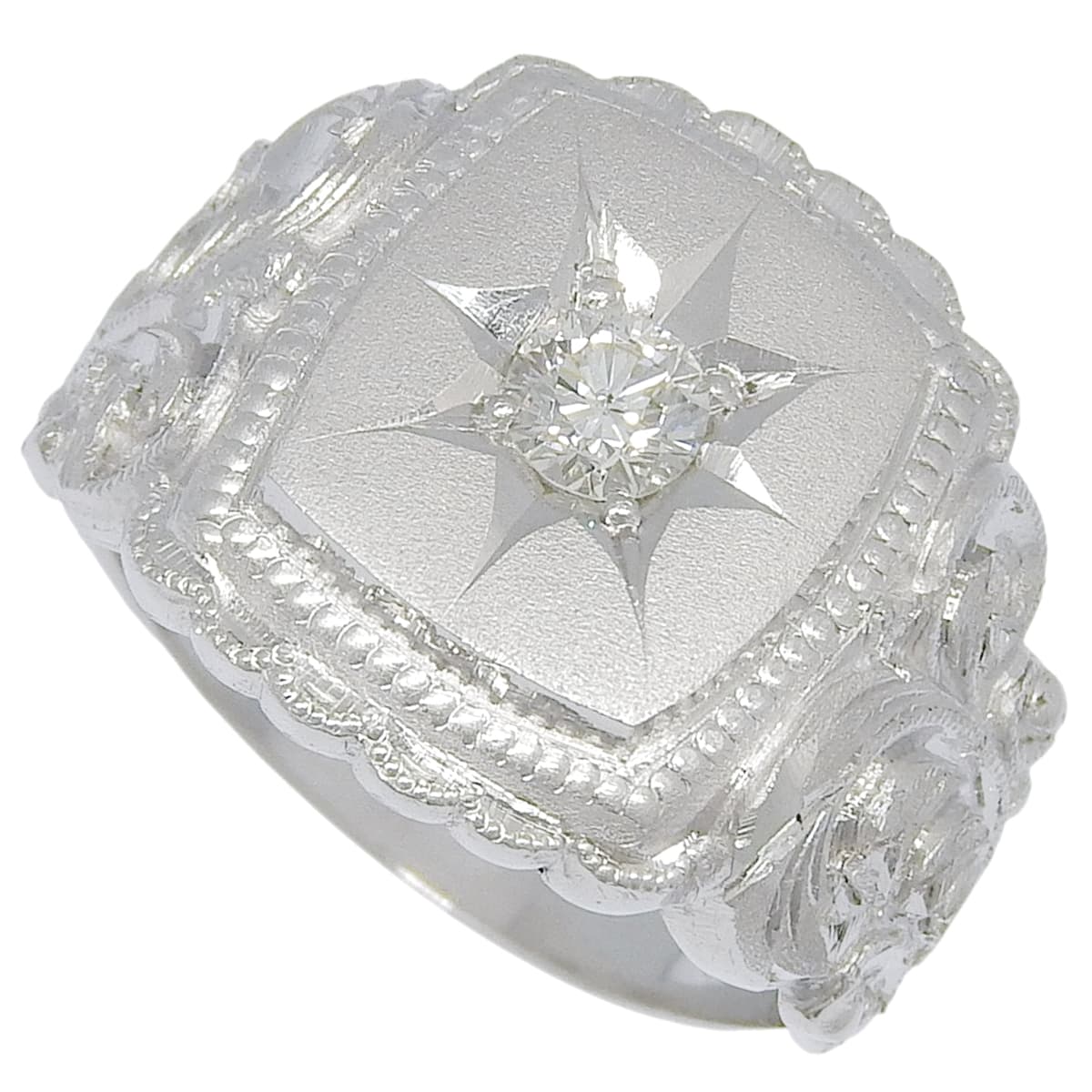 ダイヤモンド 印台 リング プラチナ Pt900