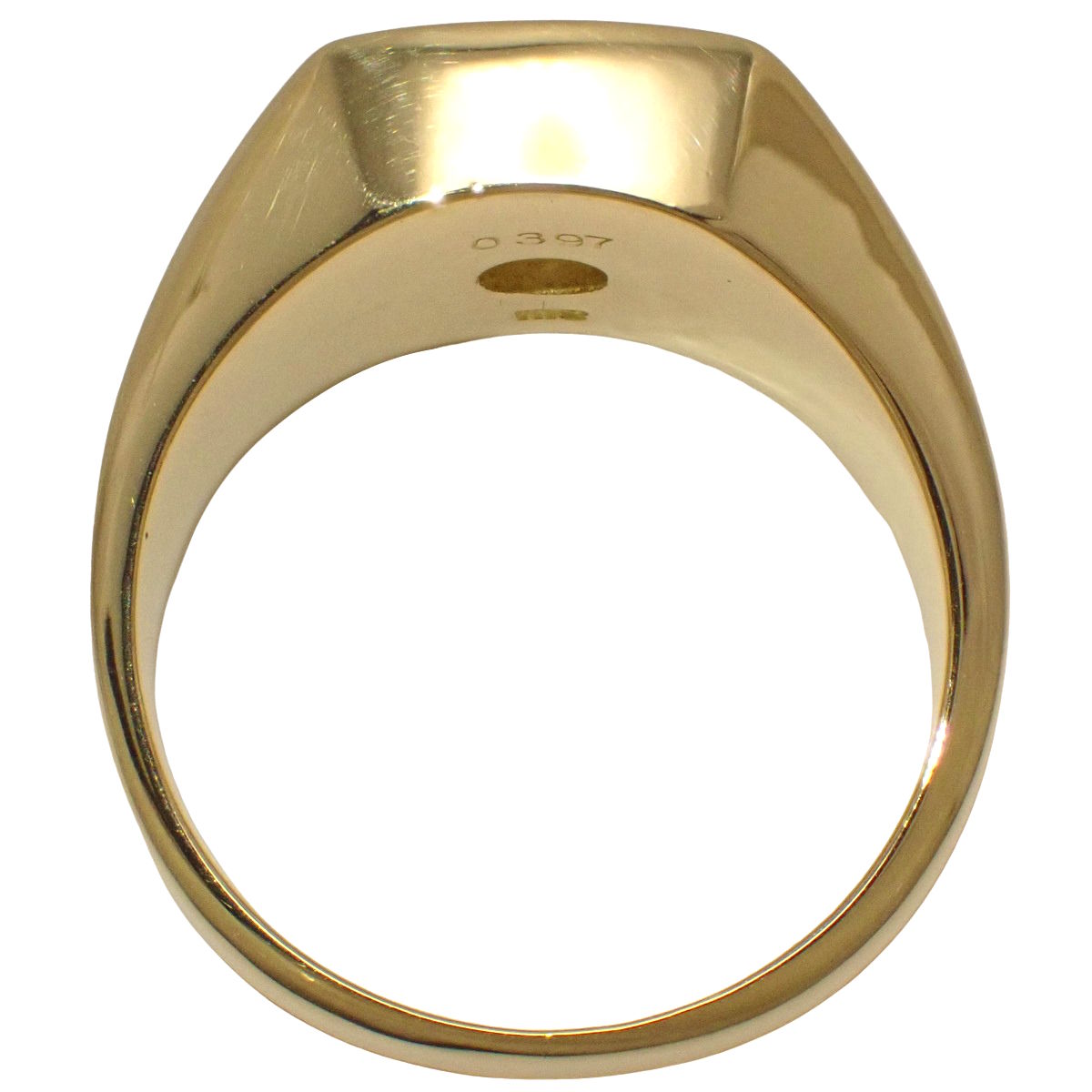 ダイヤモンド 印台 リング D0.397 イエローゴールド K18YG