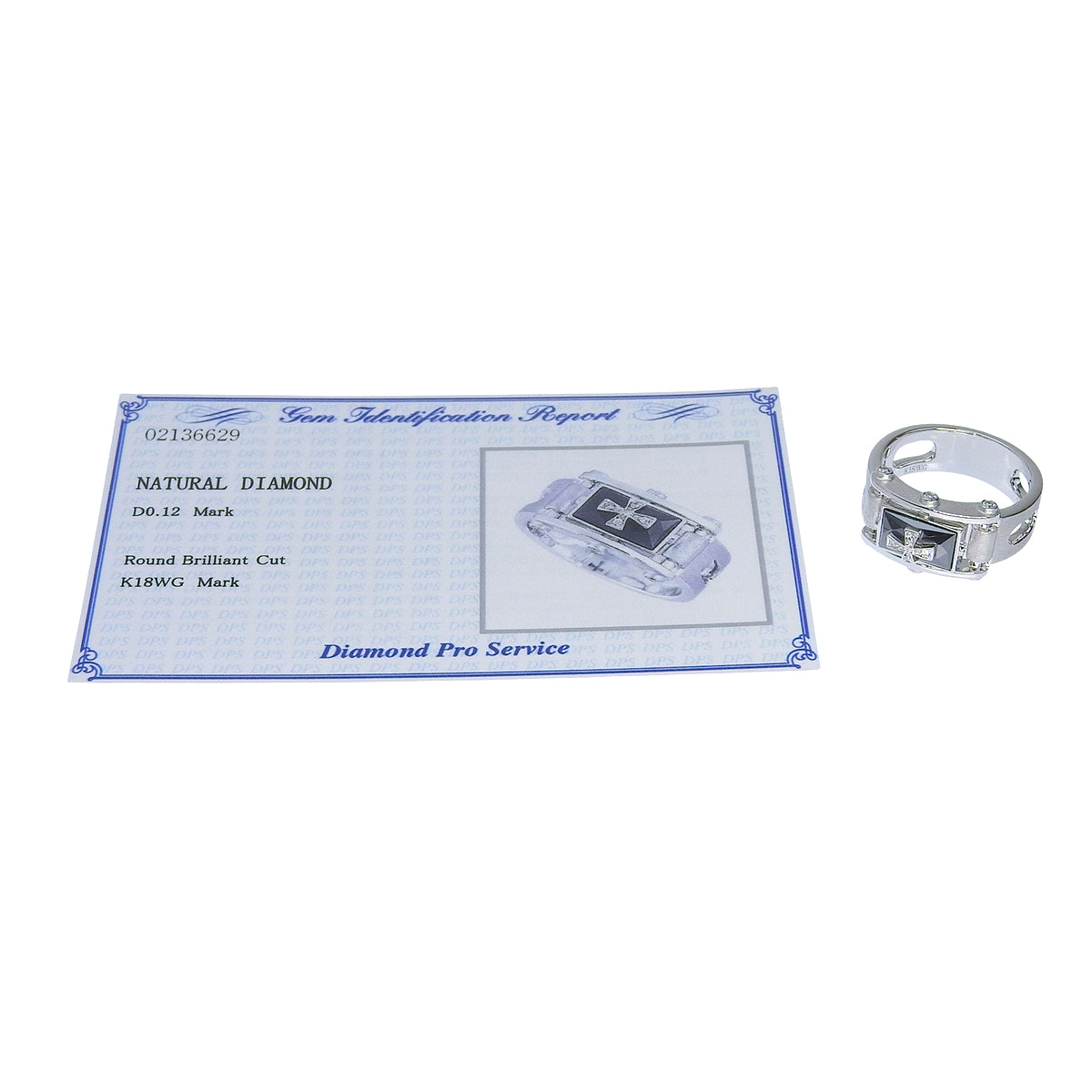 クロス ダイヤモンドリング D0.12 ホワイトゴールド K18WG E-NO’S