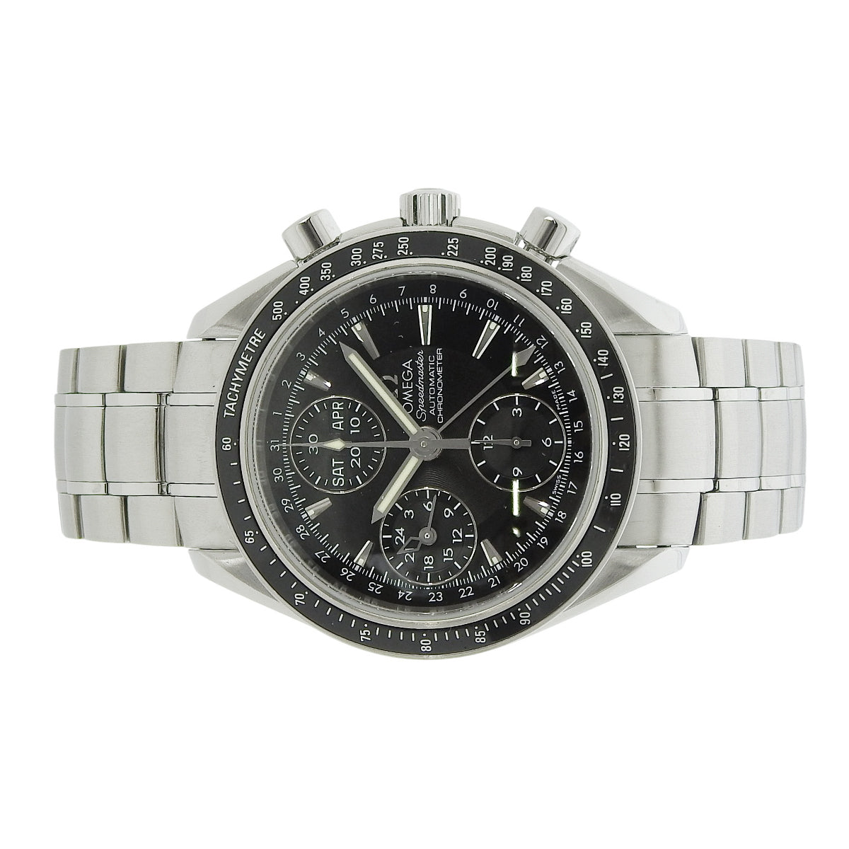 Speedmaster Day Date 3220.50 SS Black Automatic Men's
