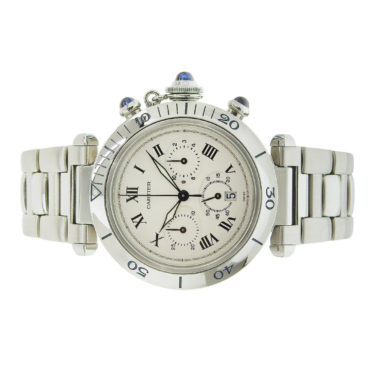 パシャ38 クロノグラフ W31018H3 SS ホワイト クオーツ メンズ