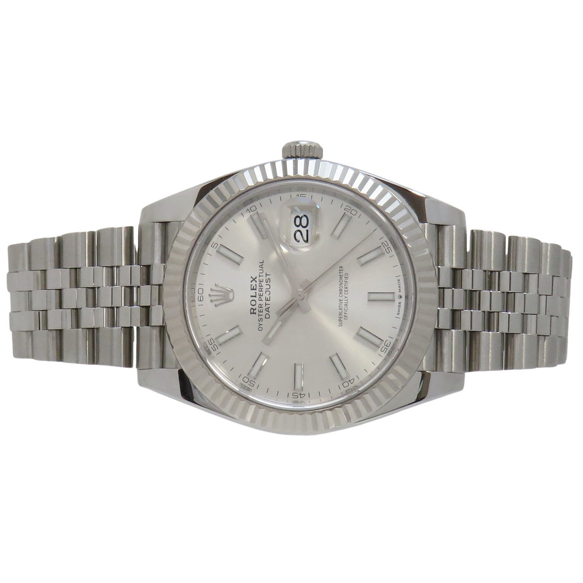 Datejust 41 126334 白金/精钢表壳，随机编号，太阳纹表盘，银色，自动机械，男士腕表