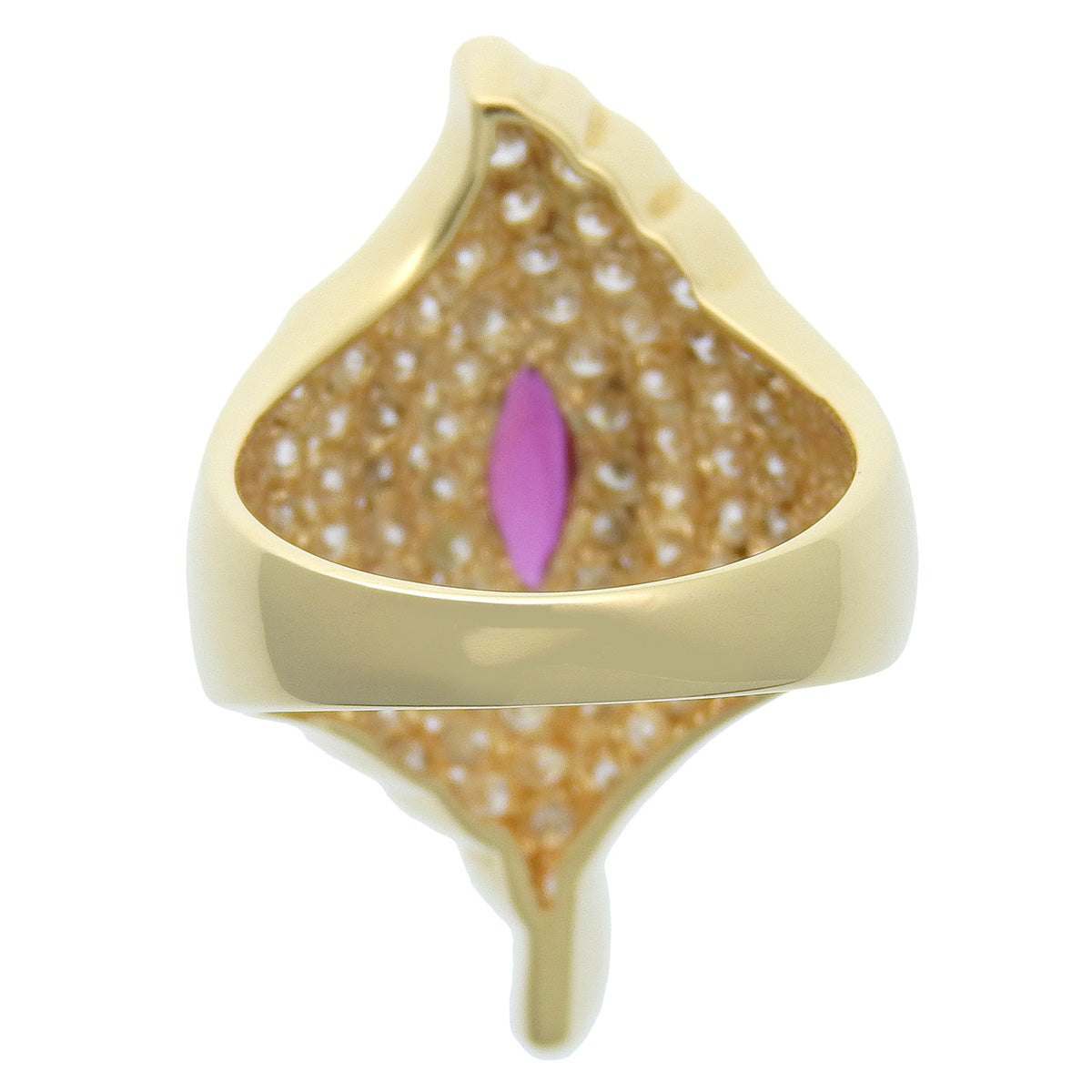 Ruby and Diamond Ring R0.35/D2.46 Yellow Gold K18YG
