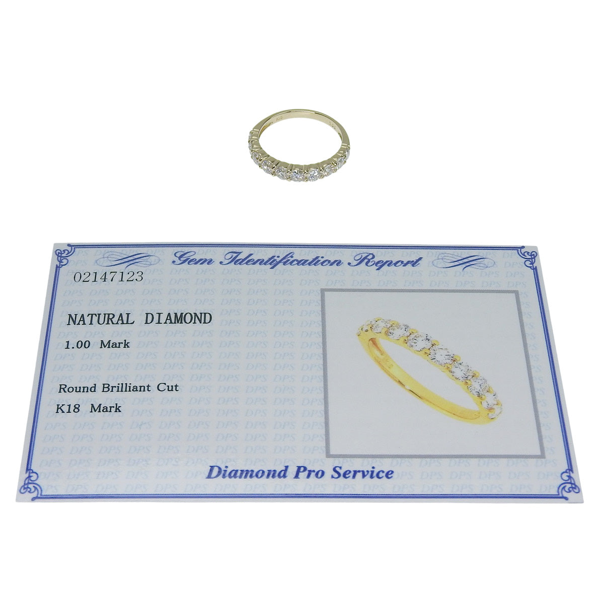 ハーフエタニティ ダイヤモンドリング D1.00 イエローゴールド K18YG