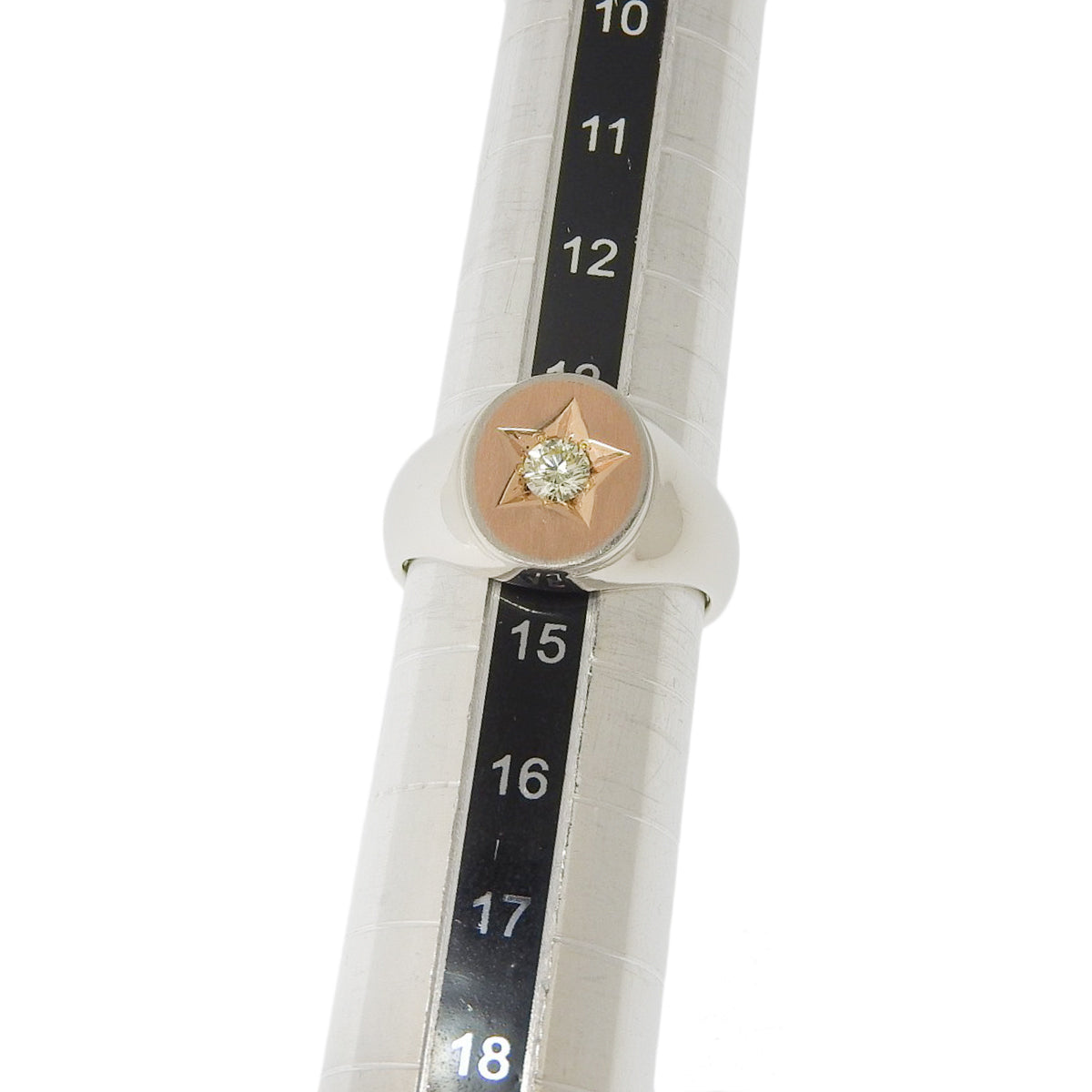 印台 ダイヤモンドリング D0.201 プラチナ Pt950 ピンクゴールド K18PG