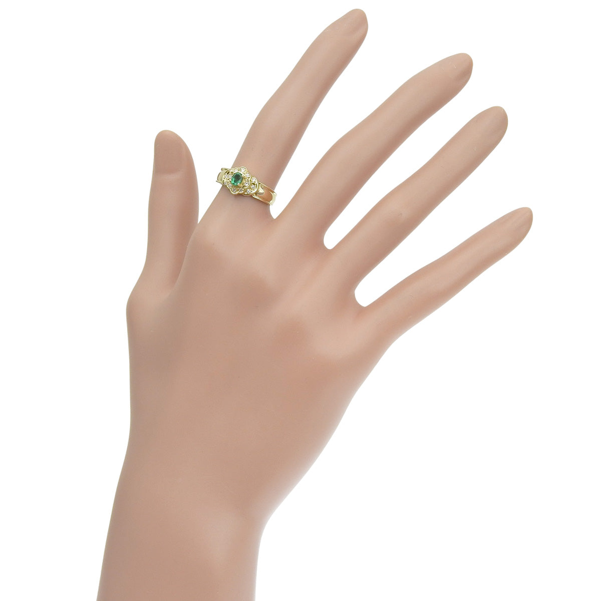 Emerald ring E0.23/D0.03 Yellow gold K18YG