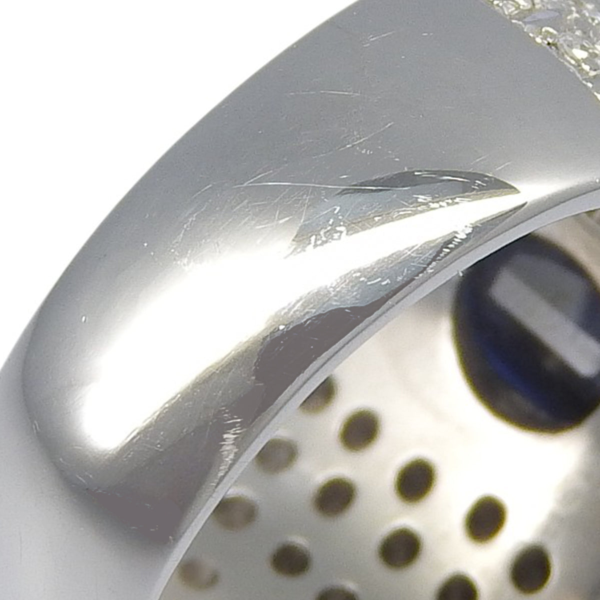 Blue sapphire and diamond ring in platinum Pt900
