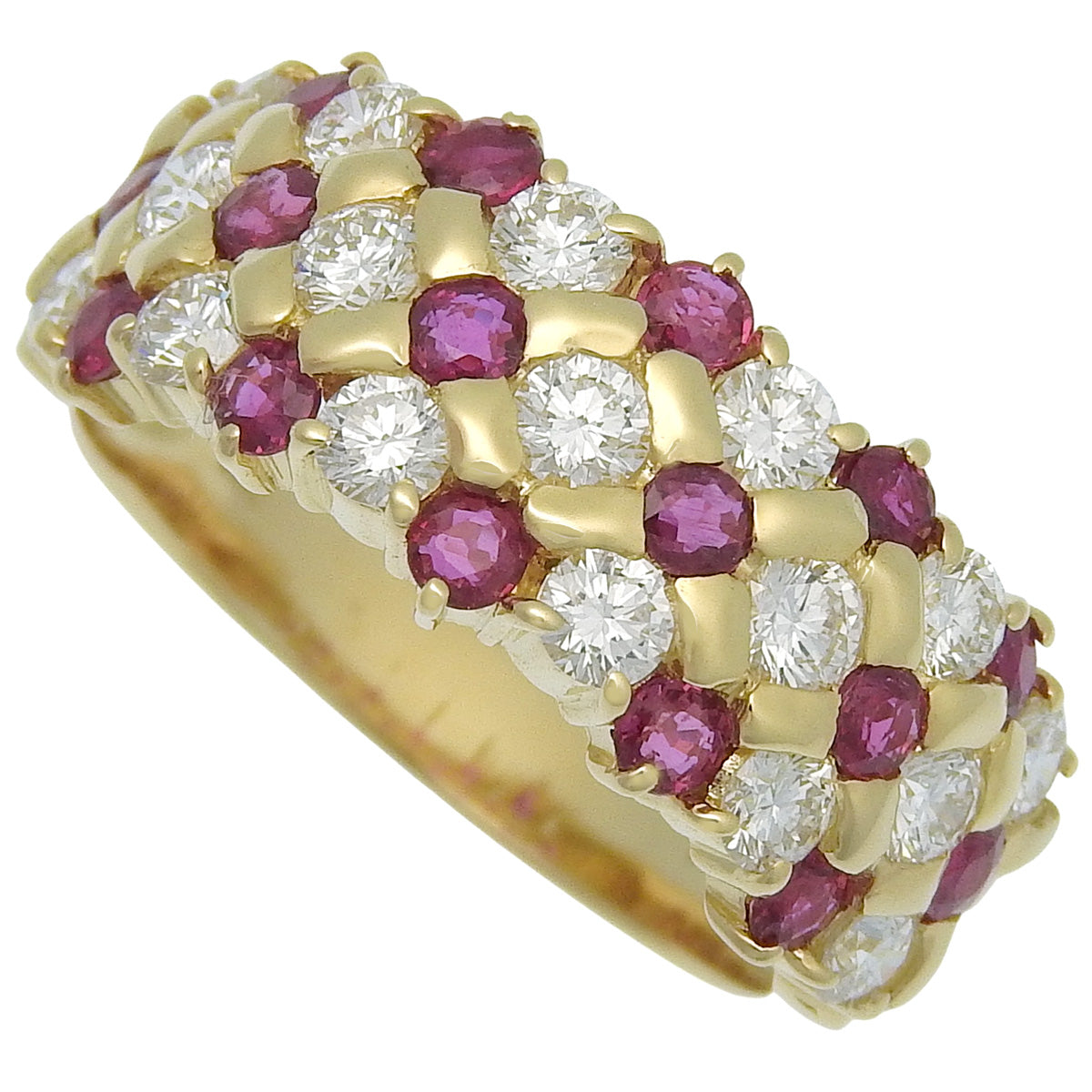 ルビーダイヤモンドリング R0.76/D0.97 イエローゴールド K18YG