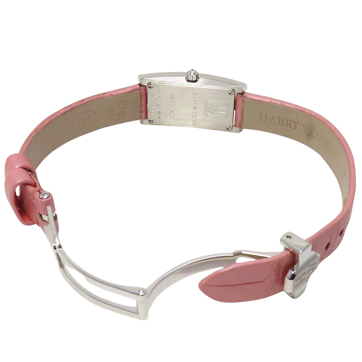 Avenue C Mini Diamond Bezel AVCQHM16 White Gold/Leather with Pink Shell Dial and Pink Quartz Movement for Women