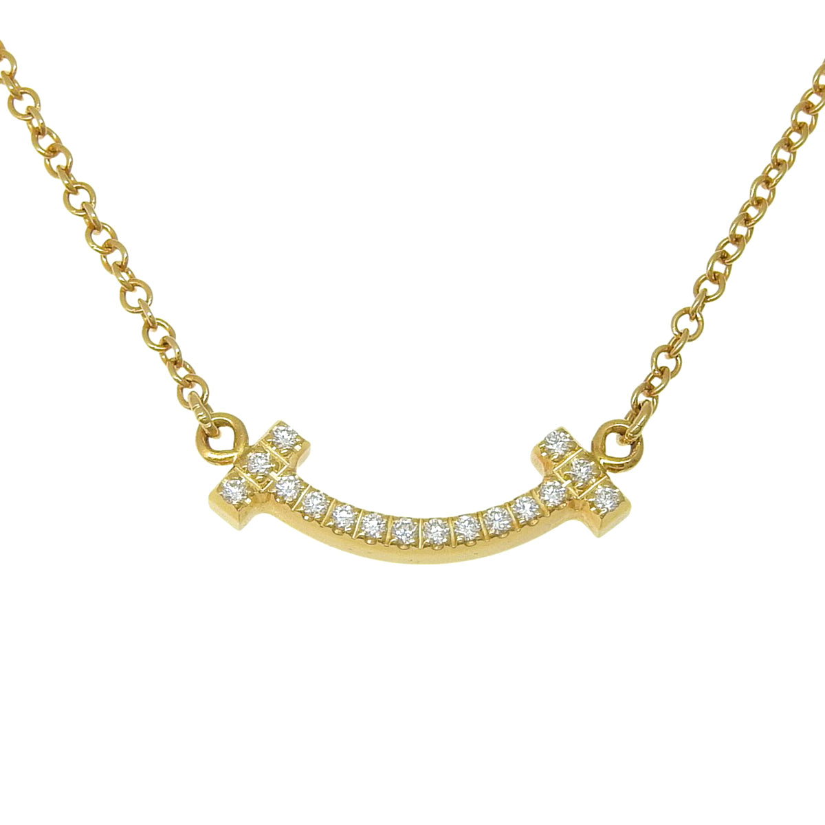 スマイル ペンダント ダイヤモンド イエローゴールド K18YG