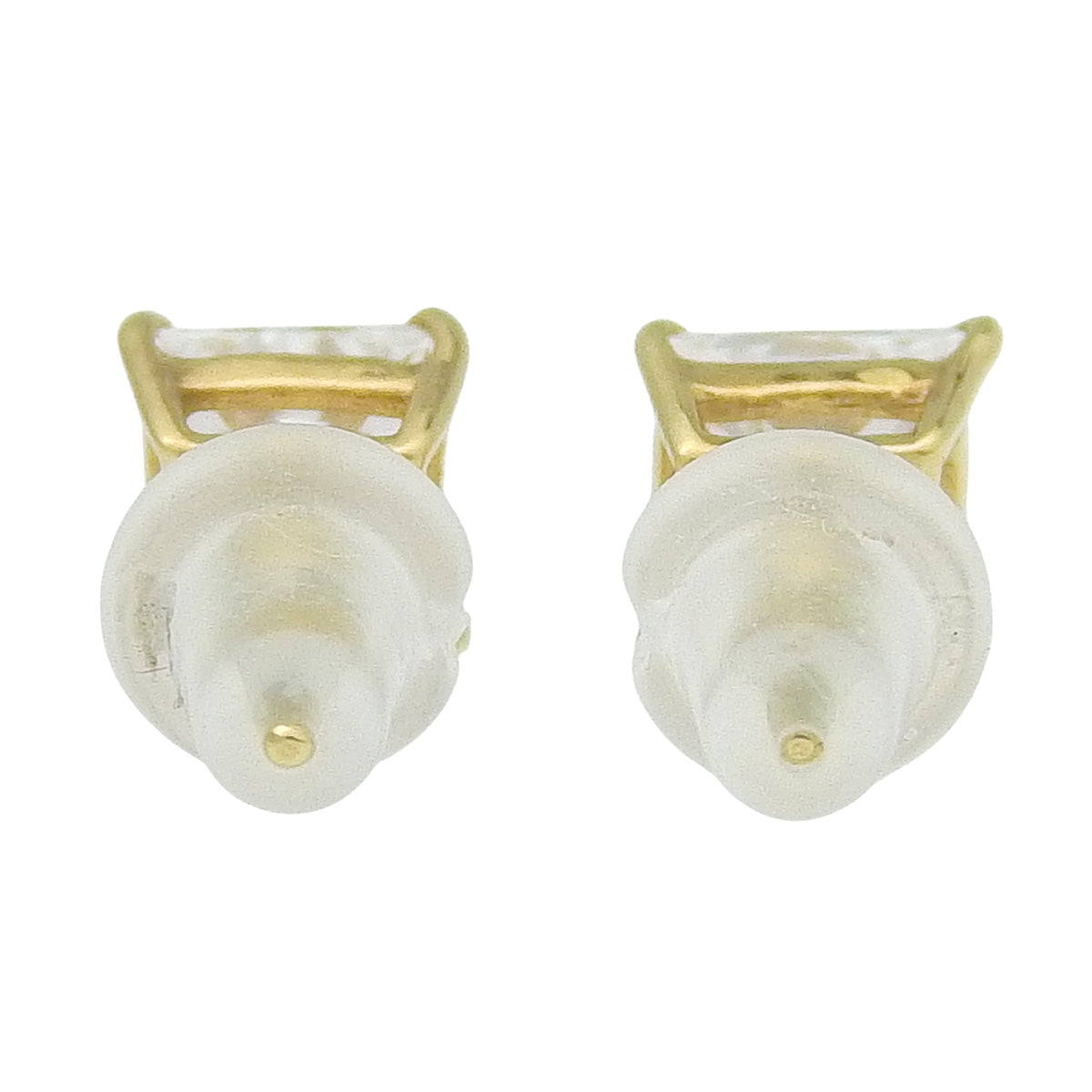 一粒ダイヤピアス D0.501,0.560 イエローゴールド K18YG