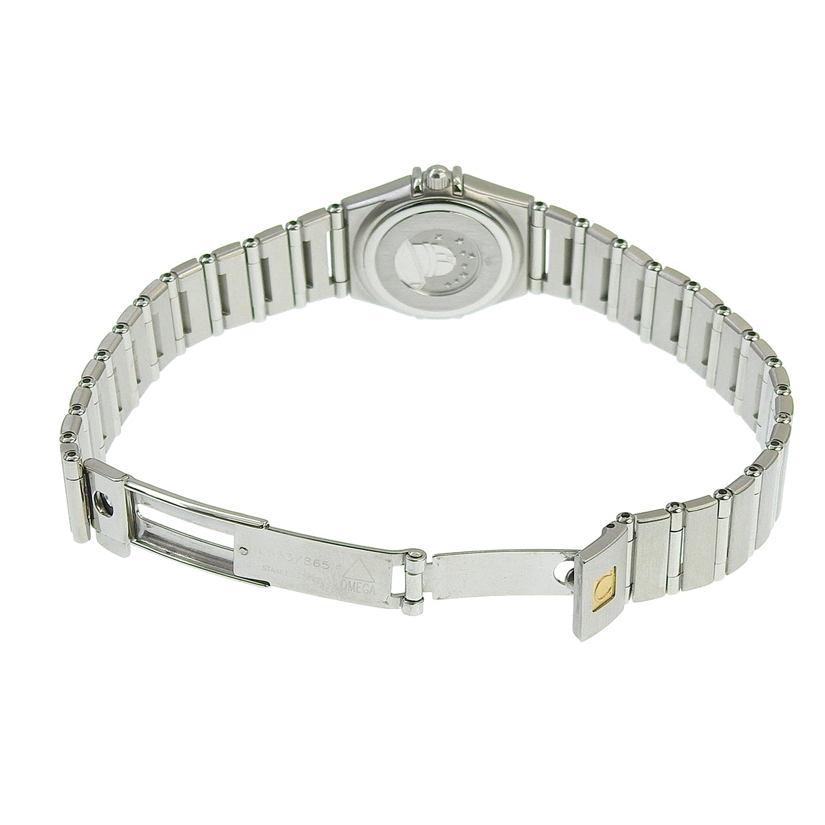 Constellation 1466.63 SS White Shell Dial Diamond Bezel Quartz Women's