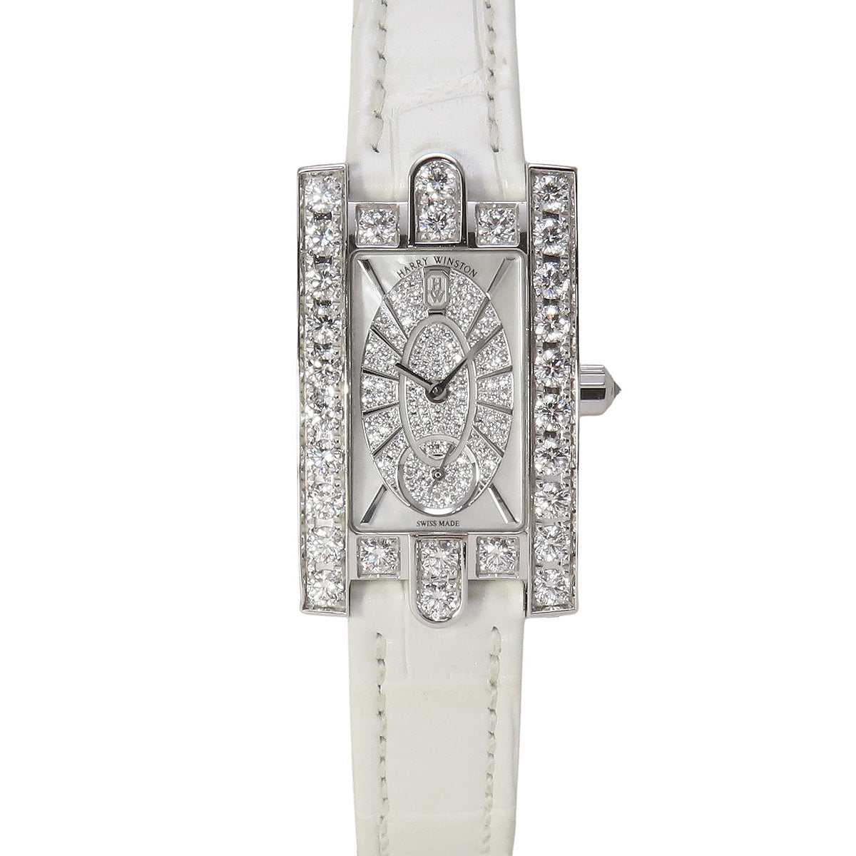 アヴェニュー エリプティック AVEQHM21WW241 WG/革 ダイヤ文字盤 クオーツ レディース