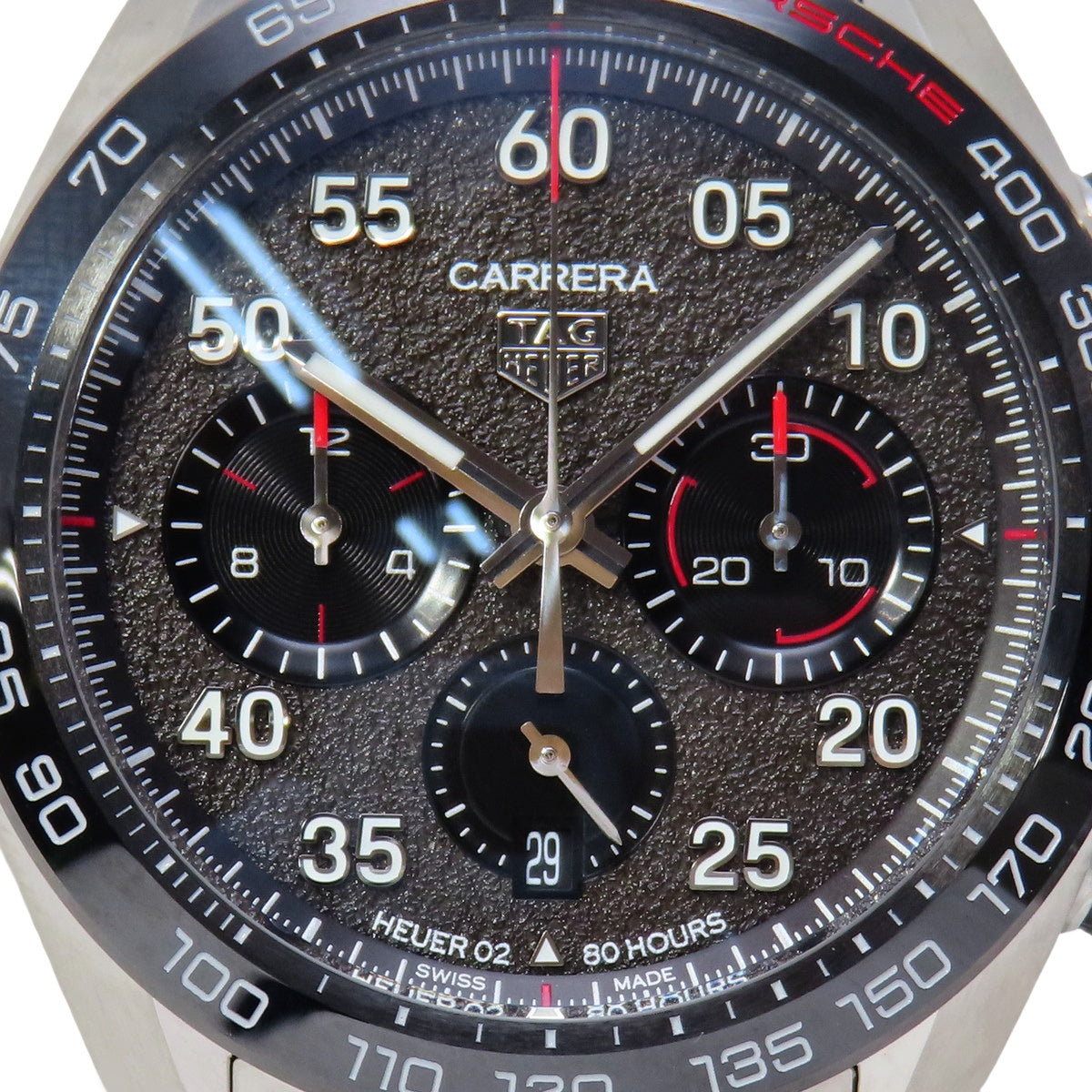 カレラ キャリバー ホイヤー02 クロノグラフ ポルシェスペシャルエディション CBN2A1F SS グレー 自動巻き メンズ