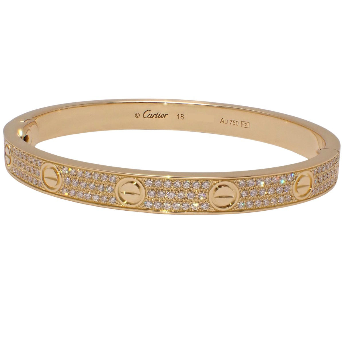 LOVE 手链 经典款 密镶钻石 18K黄金