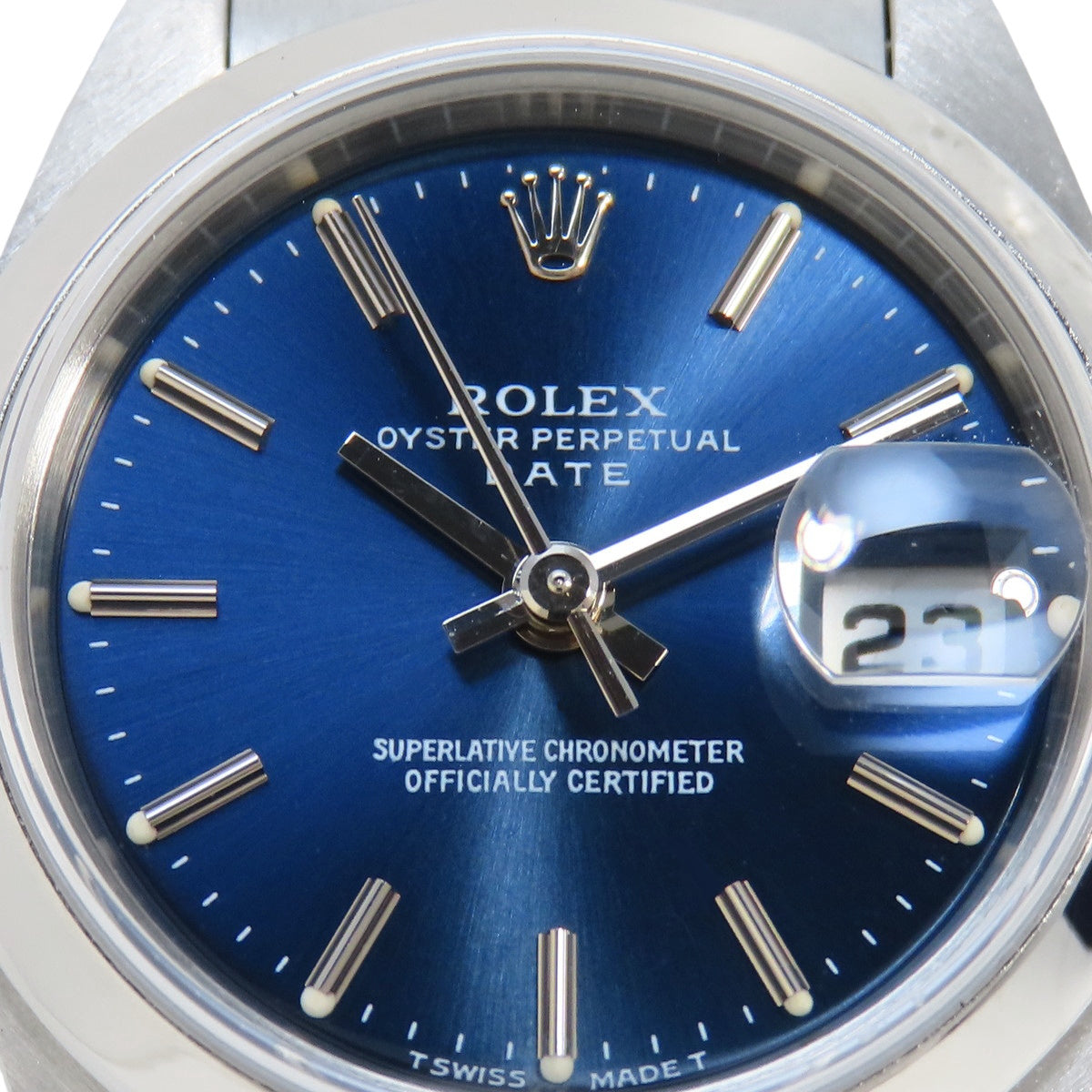 蚝式恒动日历型 79160 精钢 A 系列蓝色自动上链女表