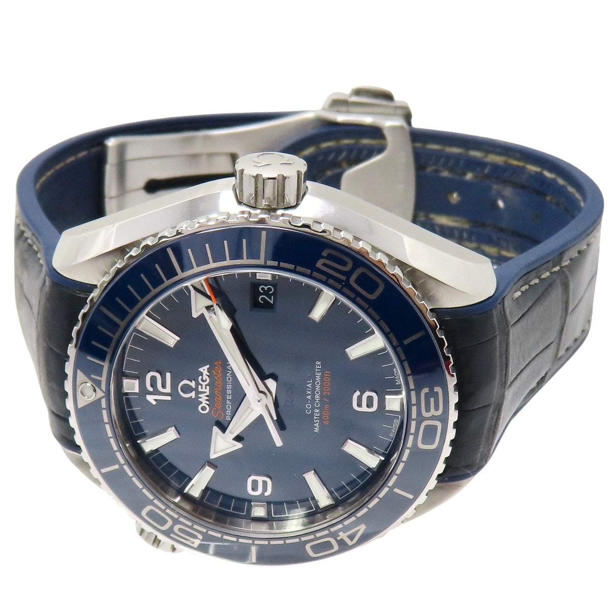 Seamaster Planet Ocean 215.33.44.21.03.001 SS/Rubber Blue Automatic Men's