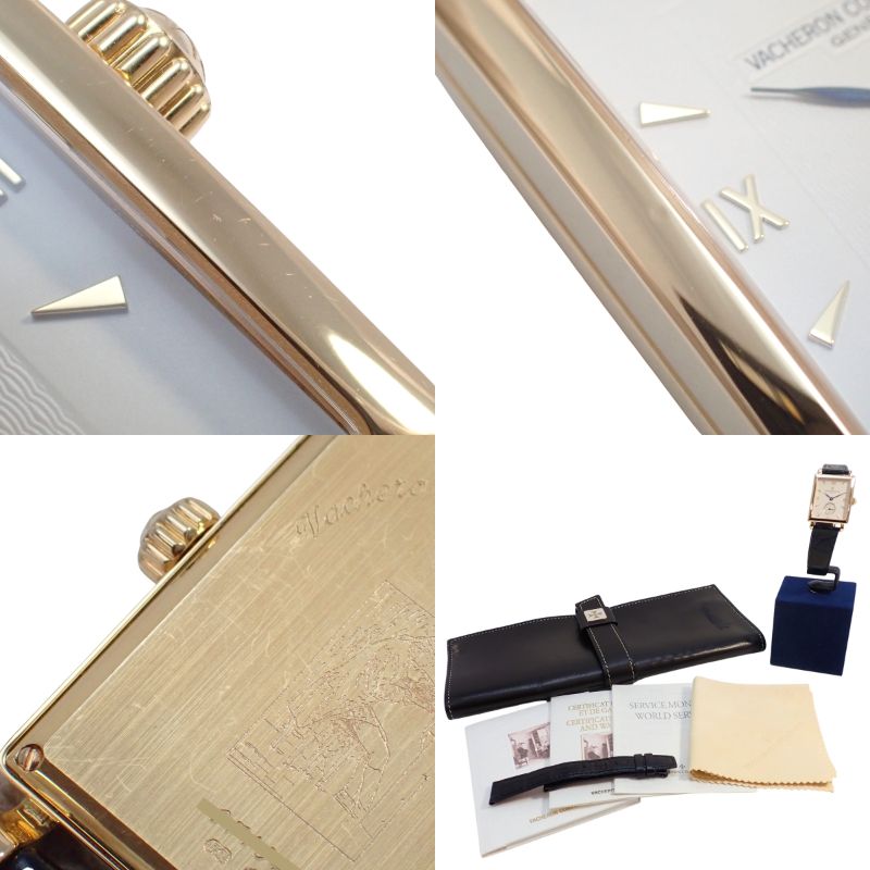 Historiques Cabinotier 91001/000J-7 YG/皮革 白色 手动上链 男士腕表