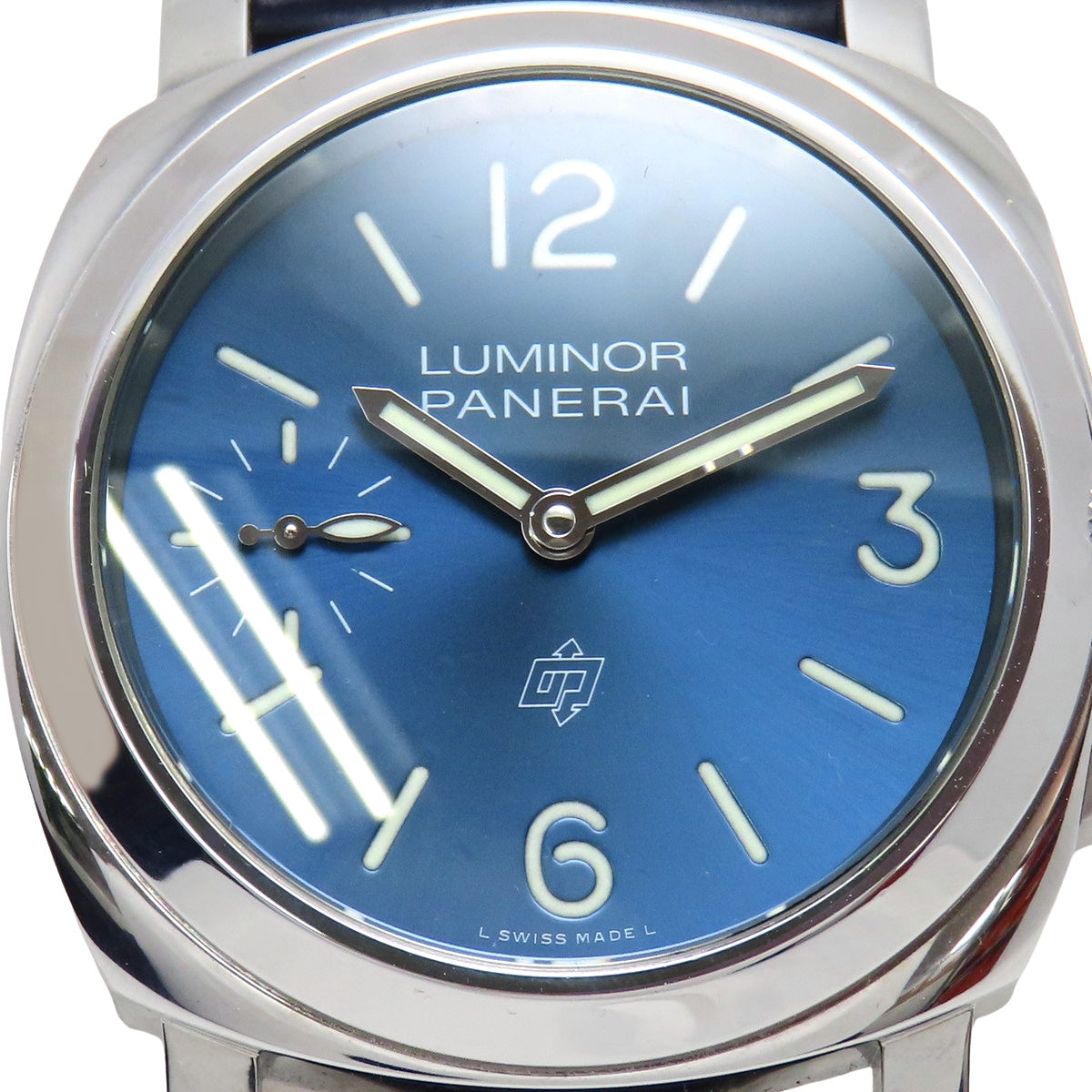 ルミノール ブルーマーレ PAM01085 SS/革 ブルー 手巻き メンズ
